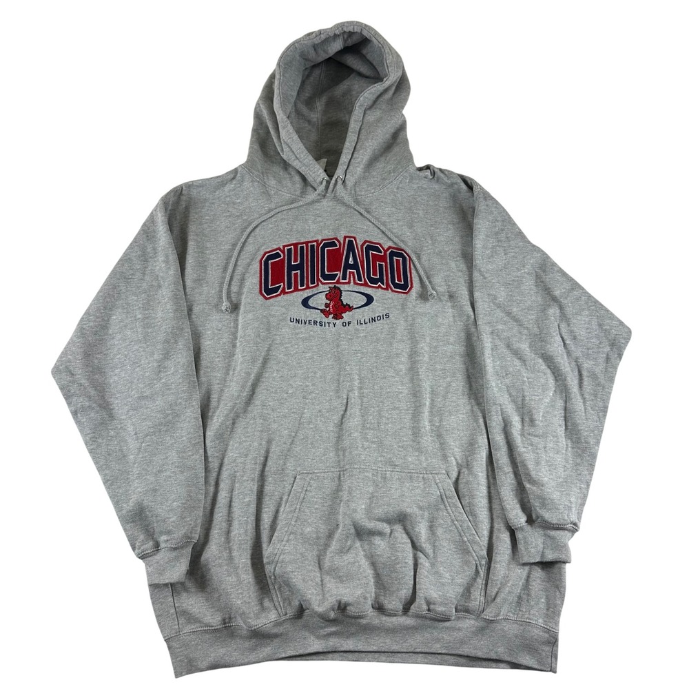 CI Sport University of Illinois Chicago UIC Hoodie Mens 2XL Gray Sweatshirt‎